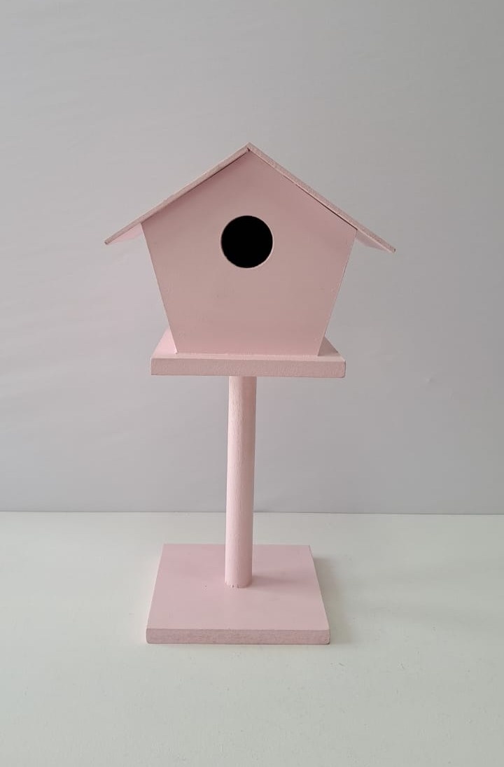 Casinha de Passarinho Rosa - Mabelly Festas