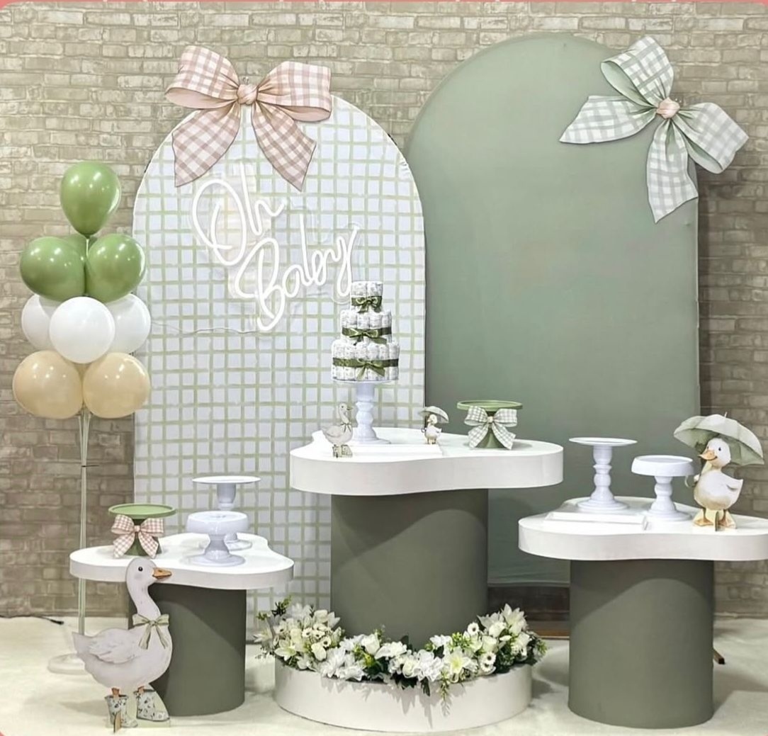 Oh Baby Verde Eucalipto - 2 Painéis Romanos - SofistiqueDecor