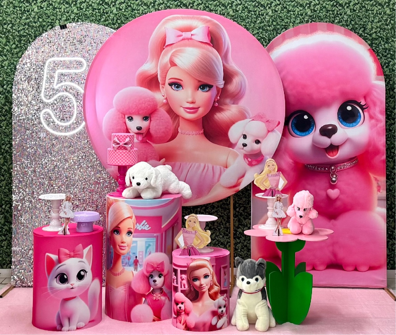 Barbie Pet Shop - Cachorrinhos 2 Painéis Laterais Romanos - SofistiqueDecor