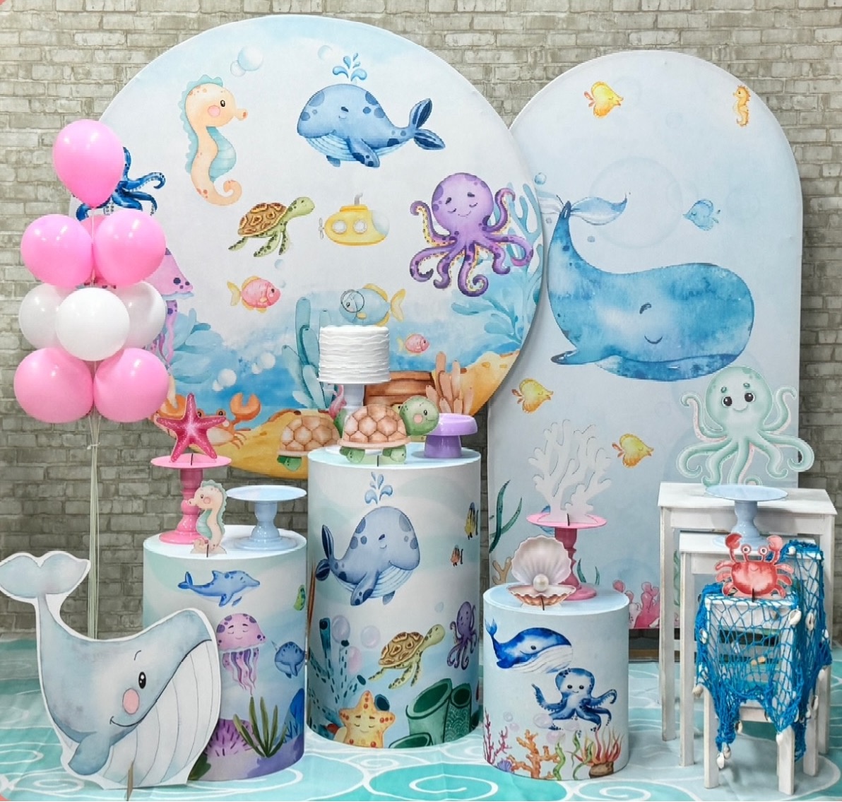 Fundo Do Mar - Modelo 1 Com Painel Lateral - SofistiqueDecor