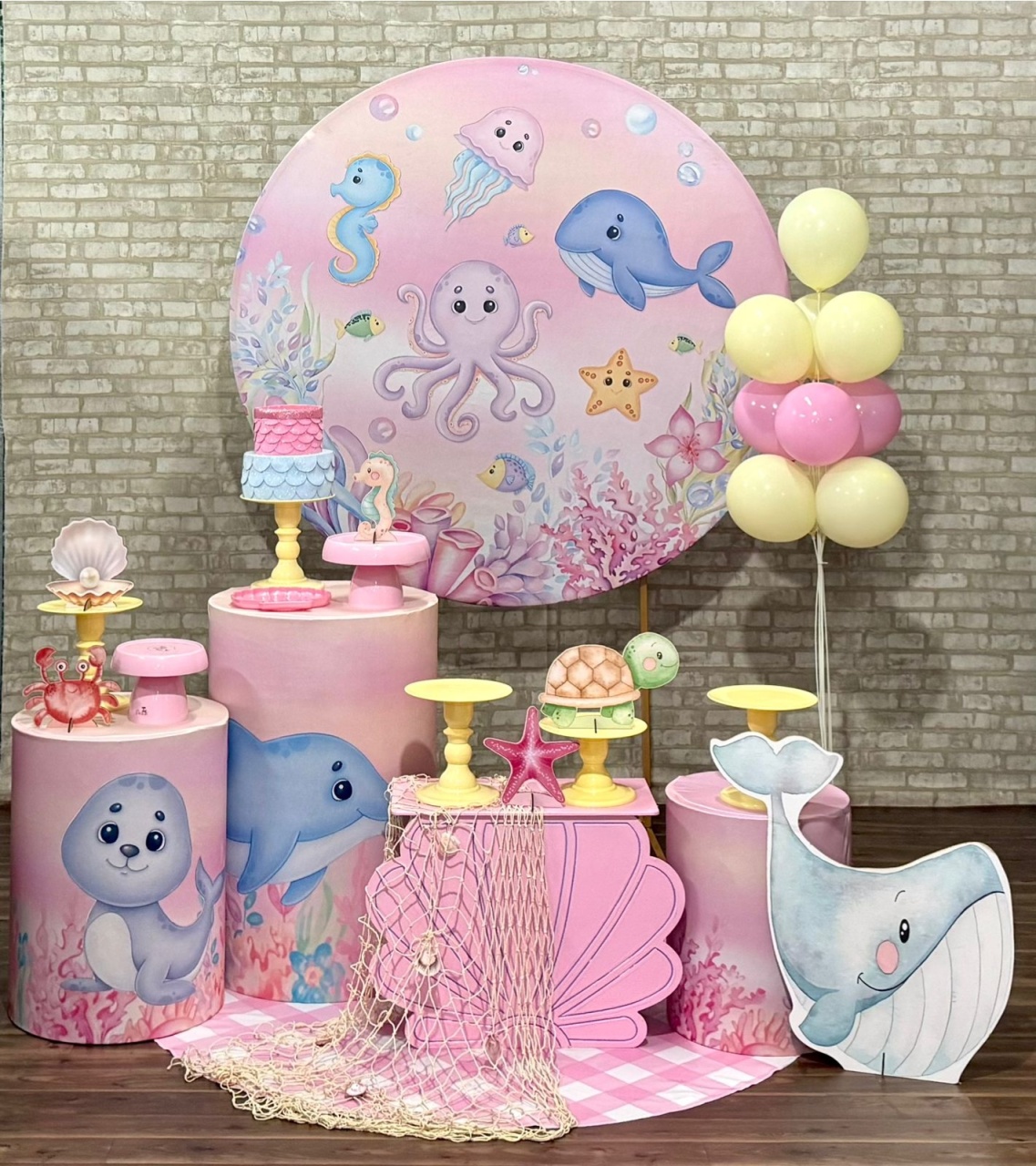 Fundo Do Mar Rosa - Modelo 1 - SofistiqueDecor