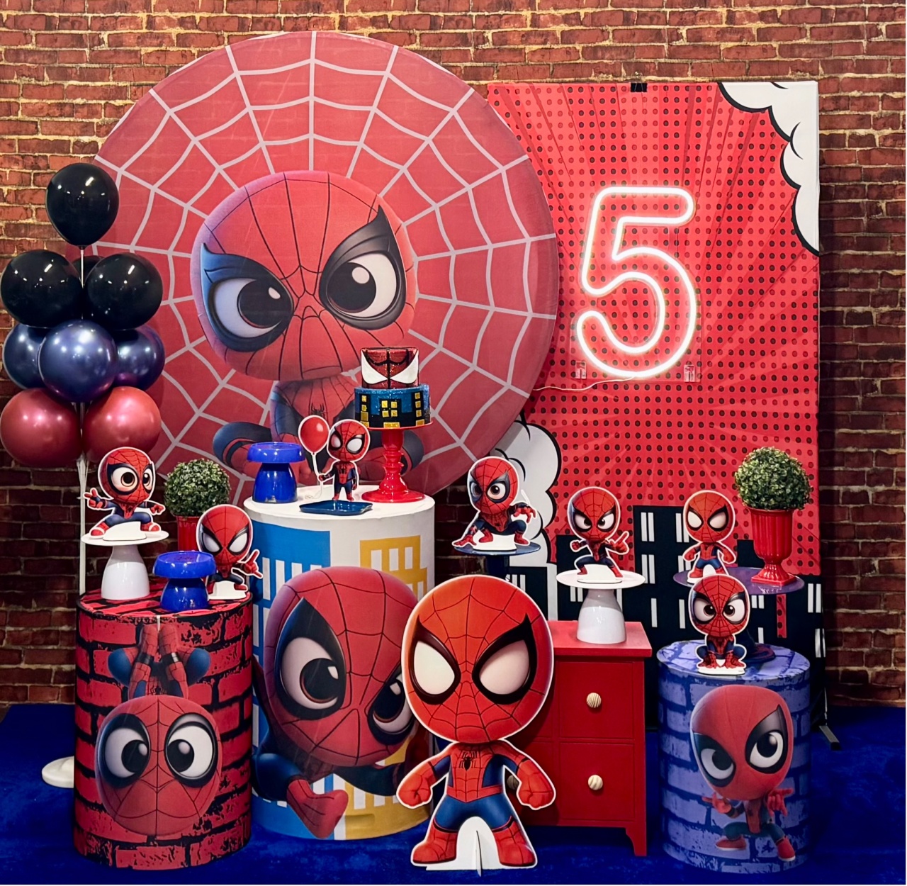 Homem Aranha Cute - Modelo 1 Com Painel Lateral - SofistiqueDecor