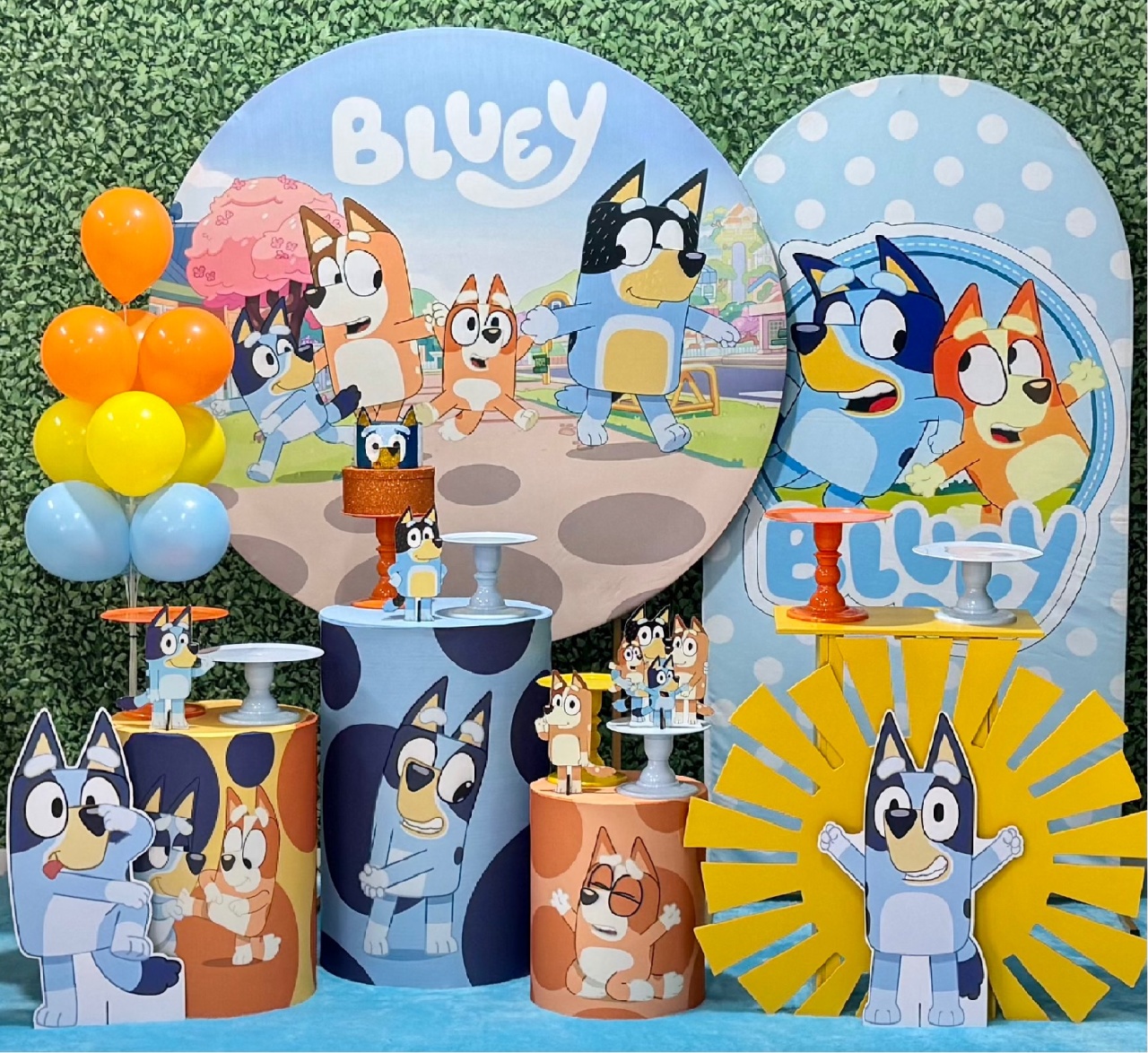 Bluey Azul 1 Com Painel Lateral Romano - SofistiqueDecor