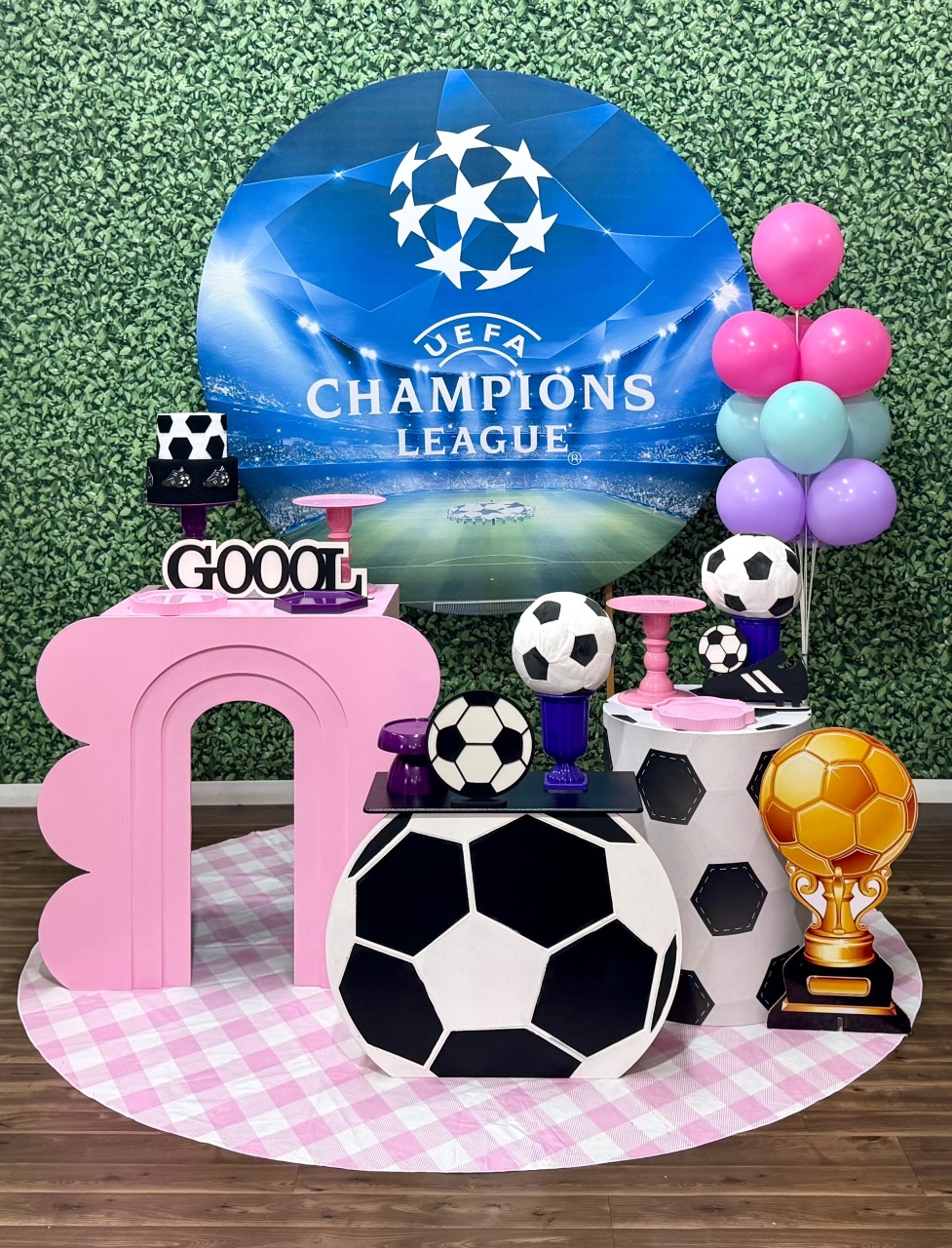 Futebol Champions League Menina Rosa - Modelo 9 - SofistiqueDecor