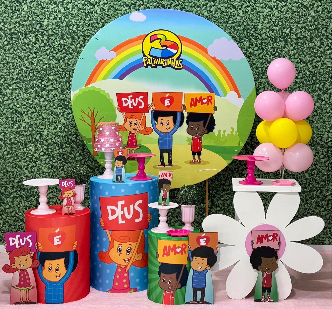 Três Palavrinha Rosa Menina - SofistiqueDecor