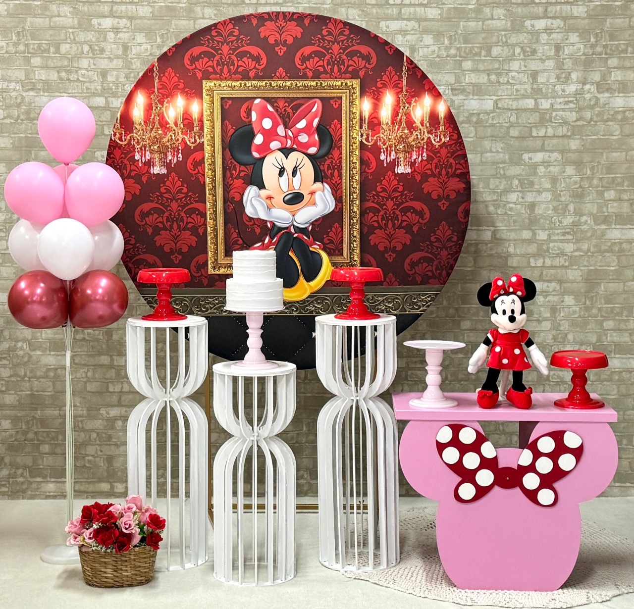 Minnie Com Mesa Ampulheta  - SofistiqueDecor