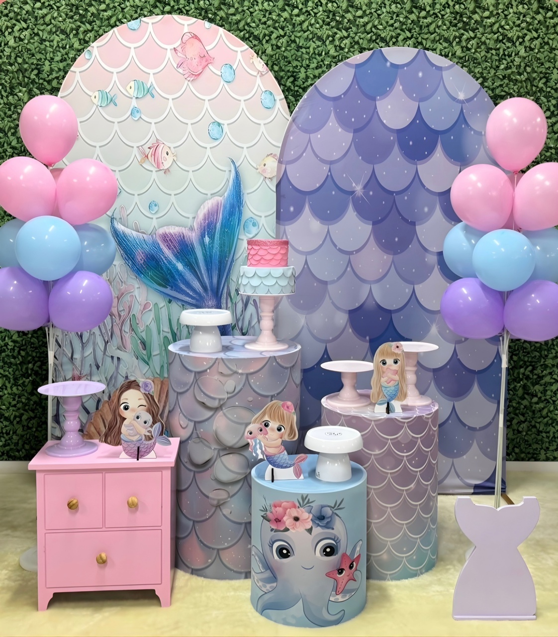 Sereia Com 2 Painéis Romano - Modelo 1  - SofistiqueDecor