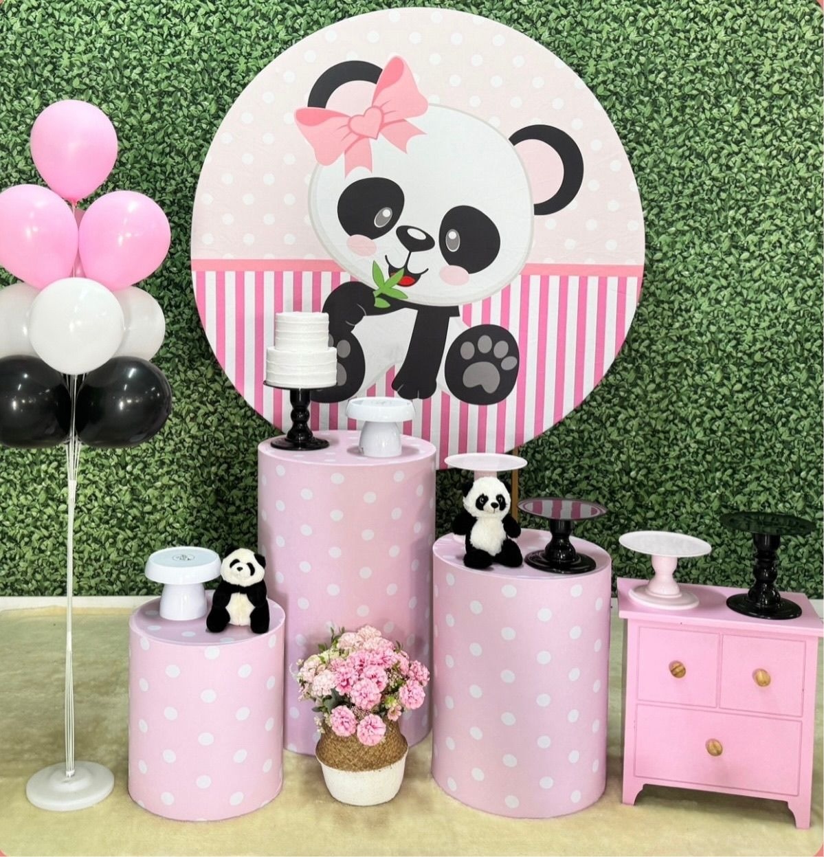 Panda Rosa Poá - SofistiqueDecor