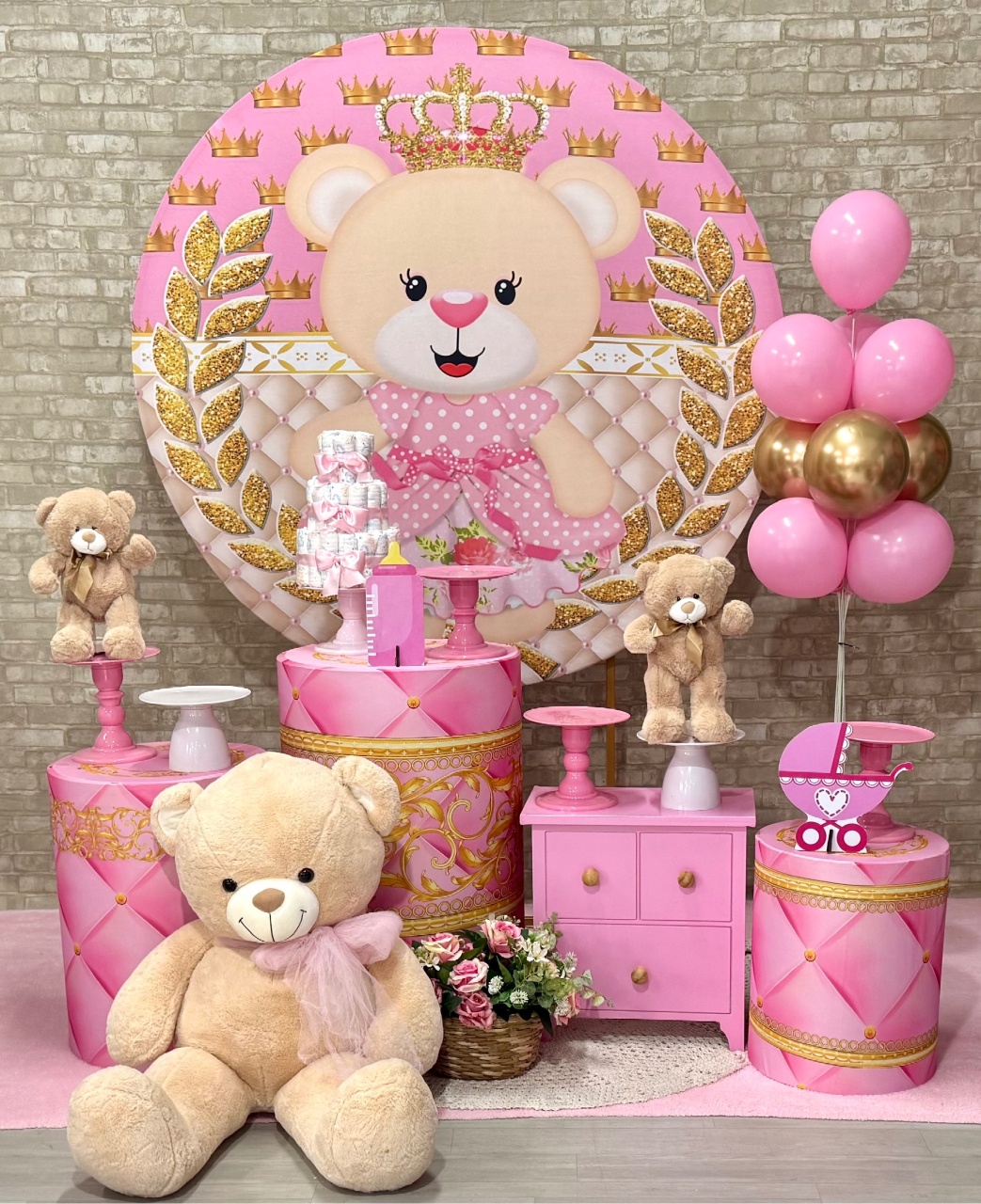 Ursinha da Realeza Rosa - SofistiqueDecor