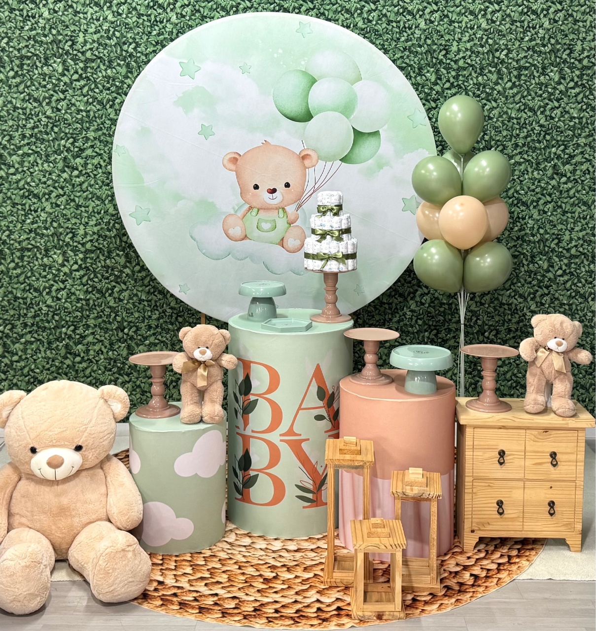 Ursinho Baloeiro Verde  - SofistiqueDecor
