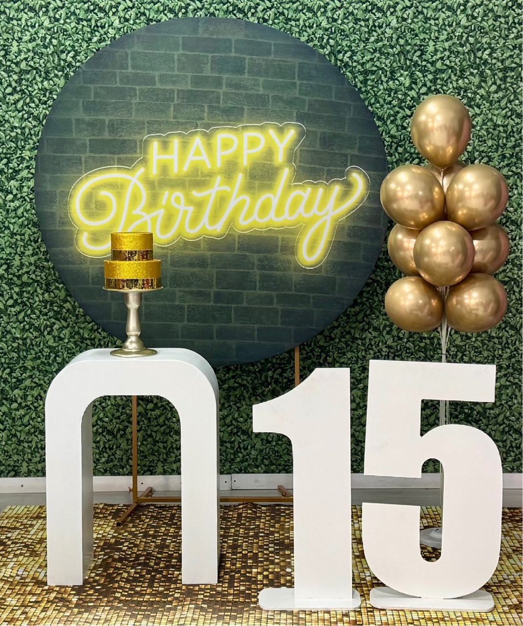 Happy Birthday 15 Anos Preto - SofistiqueDecor