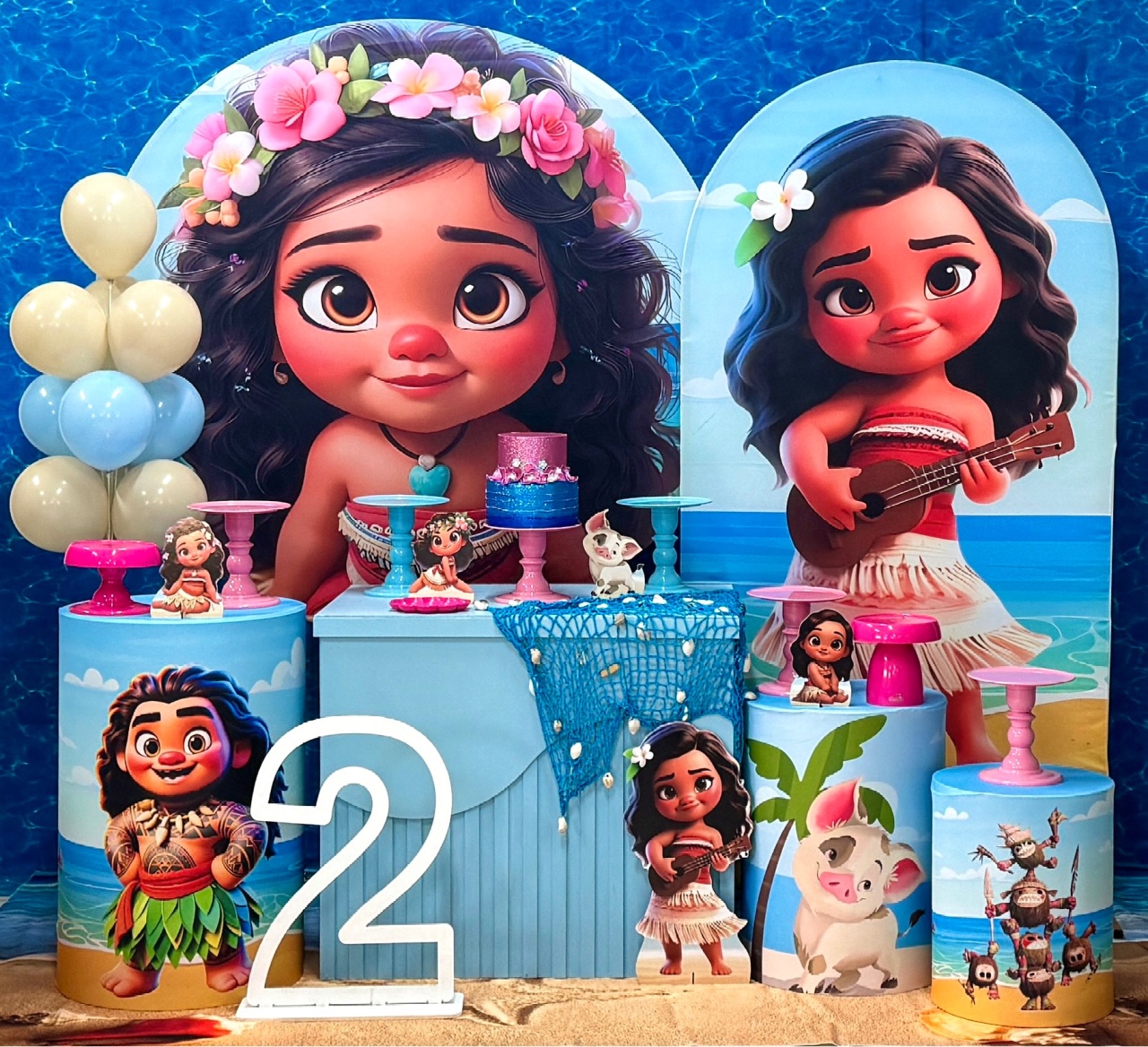 Moana Cute Ia Com Painel Lateral E Mesa - SofistiqueDecor