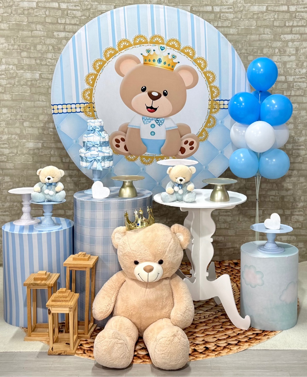 Urso Realeza Azul Claro - SofistiqueDecor