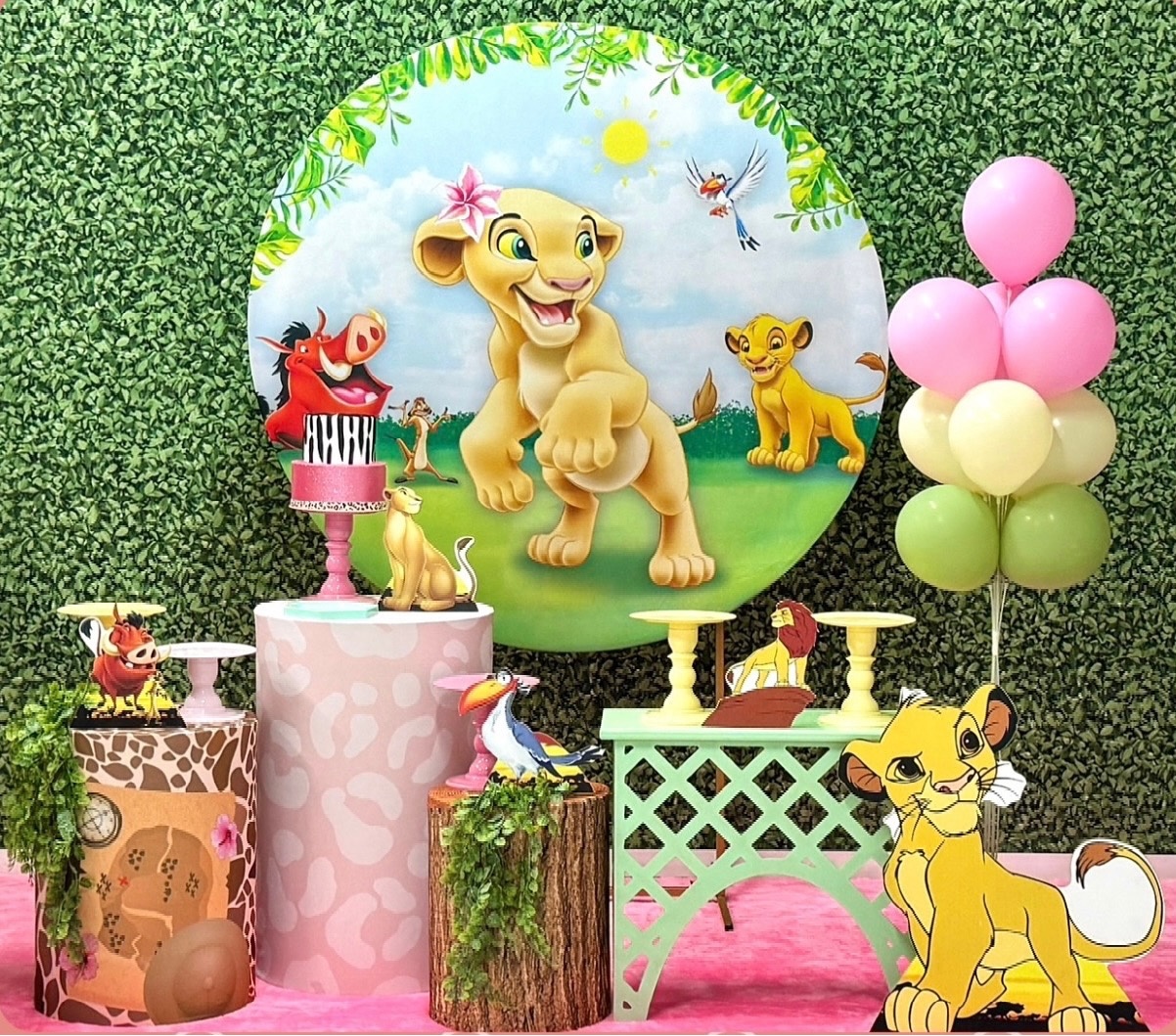 Rei Leão Nala Rosa - Modelo 2 - SofistiqueDecor