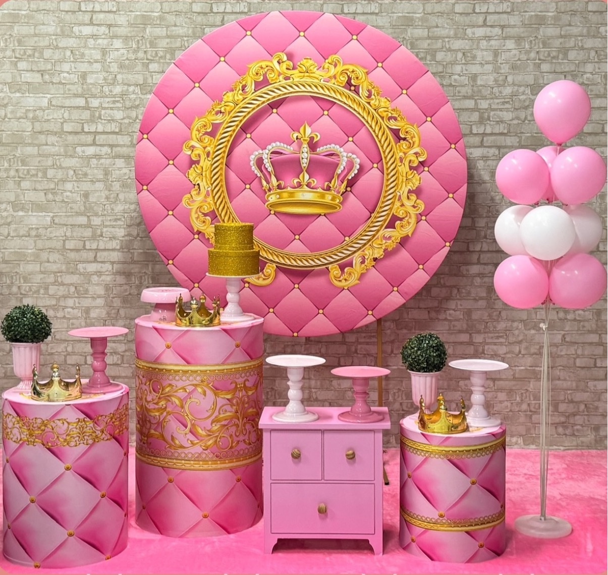 Coroa da Realeza Rosa - SofistiqueDecor