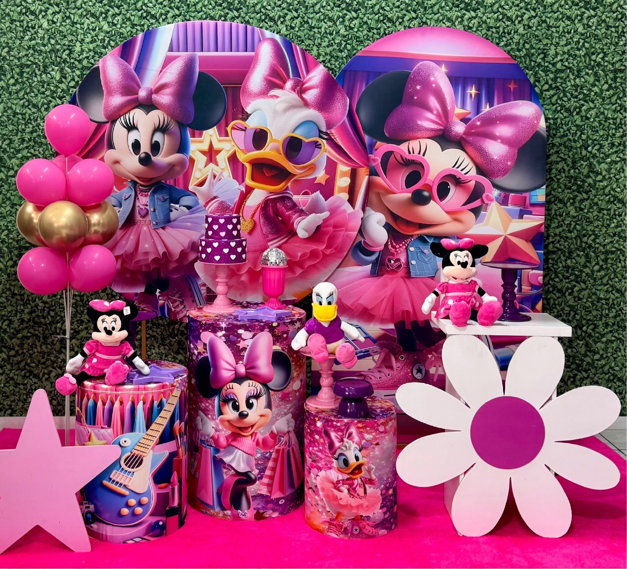 Minnie E Margarida Fashion Com Painel Lateral Romano - SofistiqueDecor