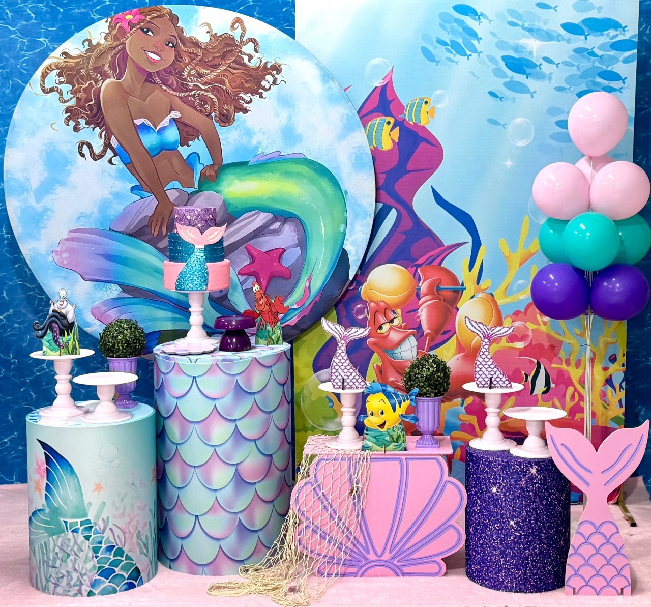 Pequena Sereia - O Filme Com Painel Lateral Retangular  - SofistiqueDecor