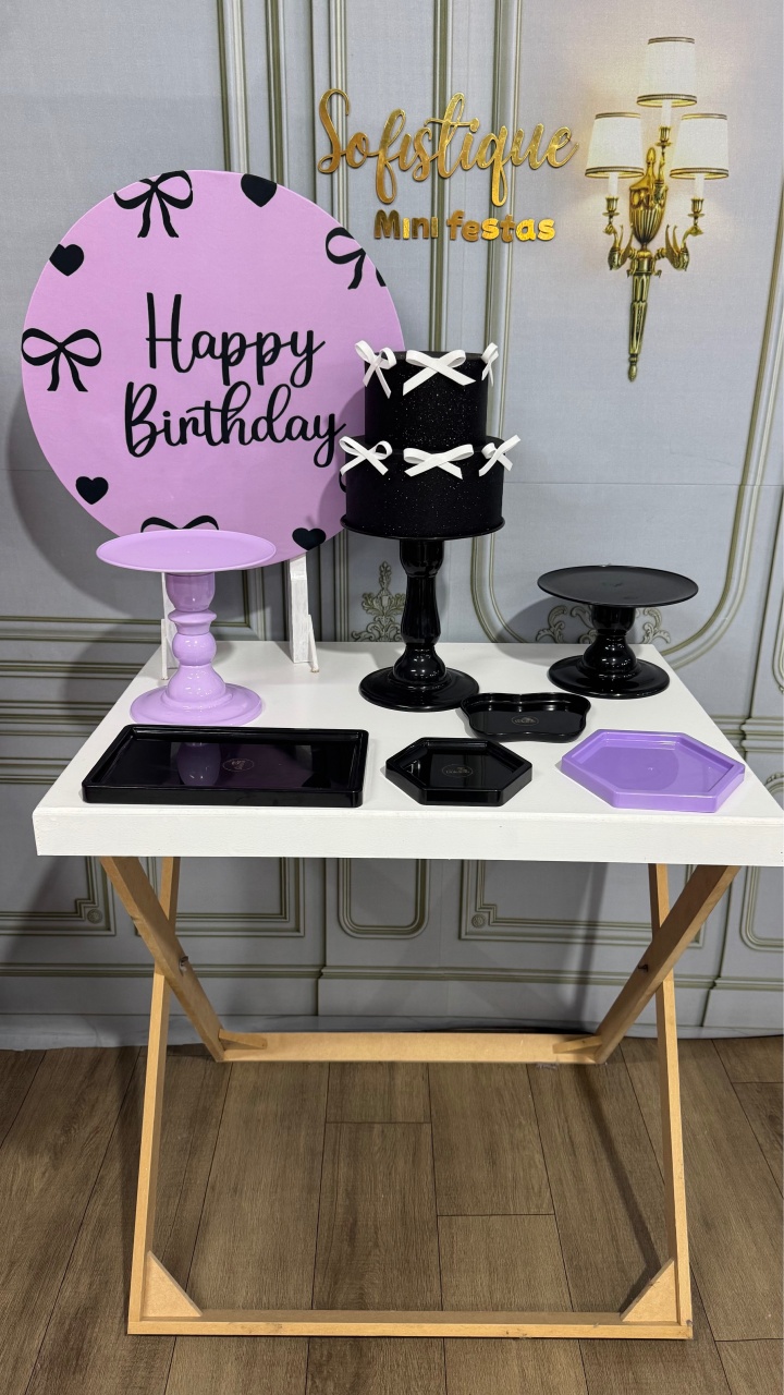Laço Preto E Lilás  - SofistiqueDecor
