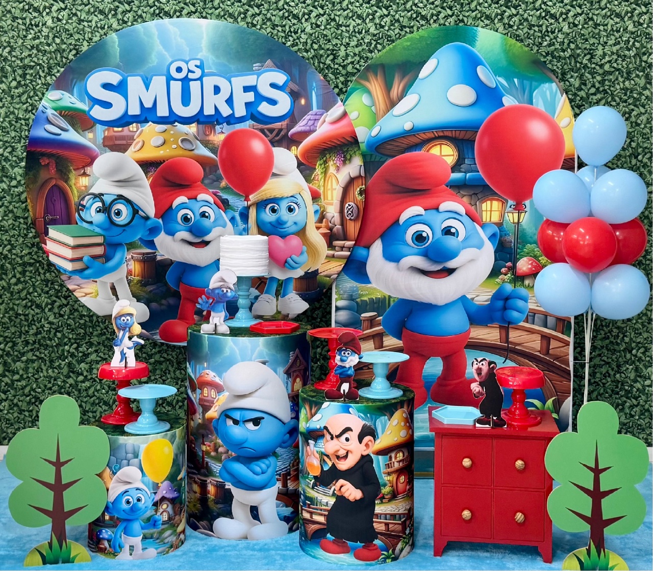 Smurfs Com Painel Lateral Romano - SofistiqueDecor
