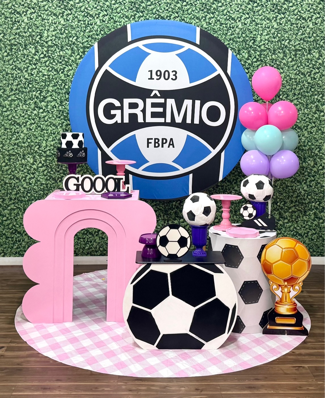 Futebol Grêmio Menina Rosa - Modelo 6 - SofistiqueDecor