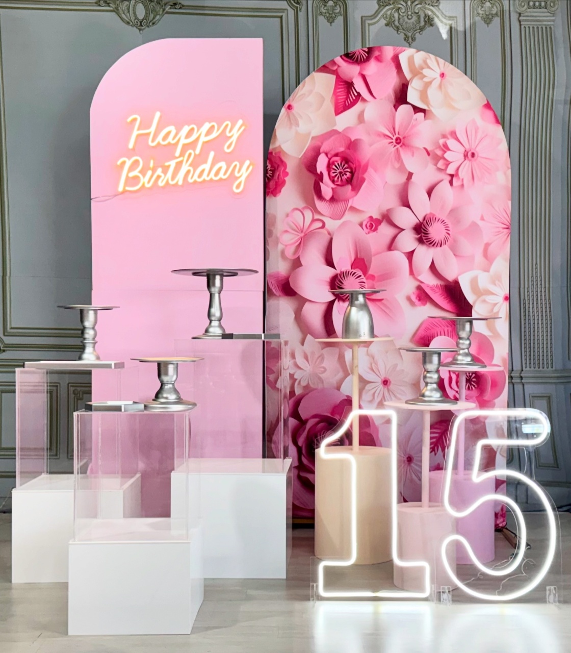 Floral Premium - Modelo 4 Com Acrílico E Led - SofistiqueDecor
