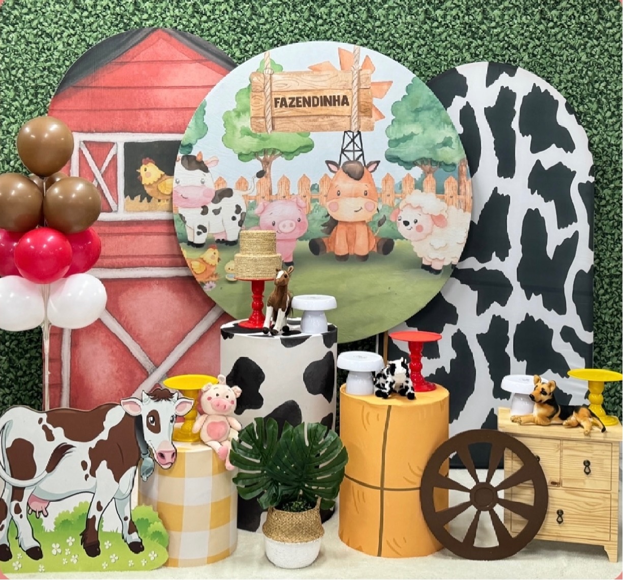 Fazendinha Bege Com 2 Painéis Laterais Romanos - SofistiqueDecor