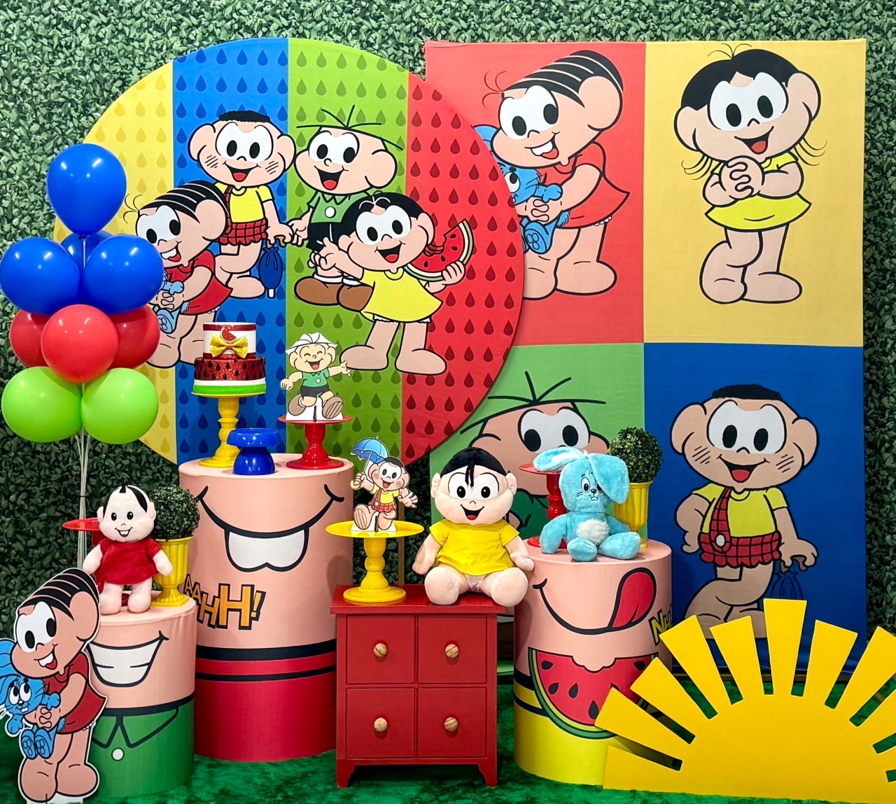Turma da Mônica Com Painel Lateral Retangular - SofistiqueDecor