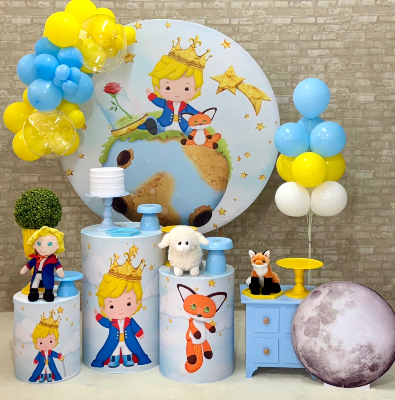 Pequeno Príncipe Azul Claro Com Balões  - SofistiqueDecor