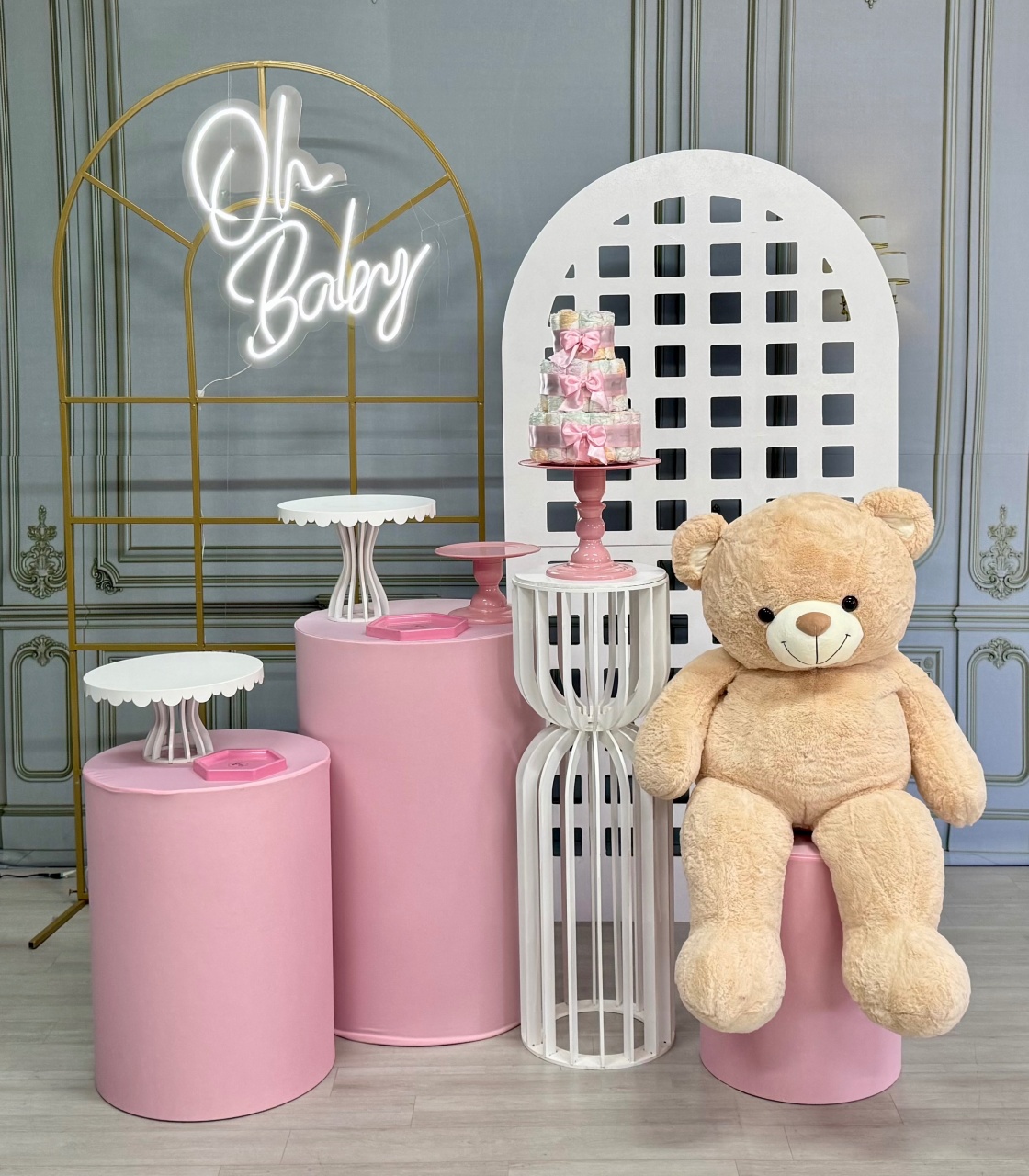 Chá de Bebê Urso Rosa - SofistiqueDecor