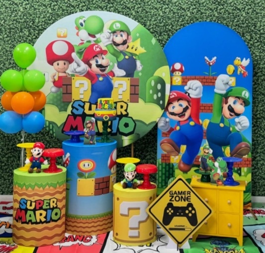 Super Mario Com Painel Romano - SofistiqueDecor