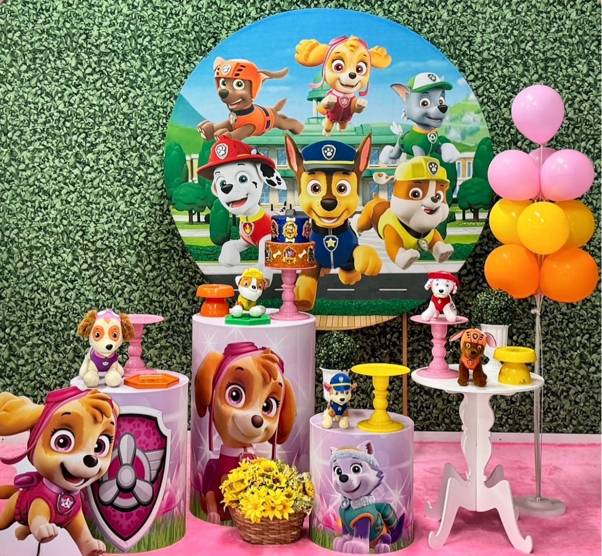 Patrulha Canina Rosa Menina 3 - SofistiqueDecor