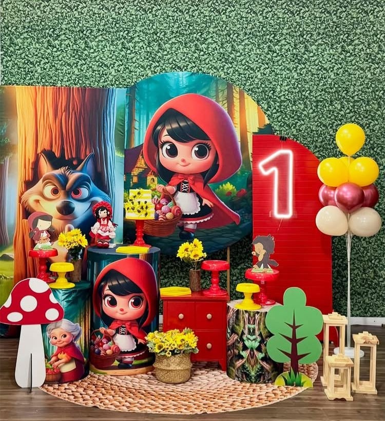 Chapéuzinho Vermelho Com 2 Painéis Laterais - SofistiqueDecor