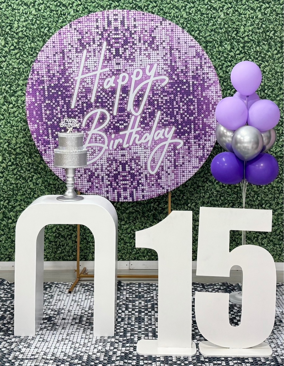 Happy Birthday 15 Anos Roxo - SofistiqueDecor