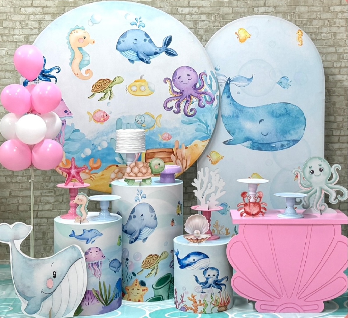 Fundo Do Mar - Modelo 2 Com Painel Lateral  - SofistiqueDecor