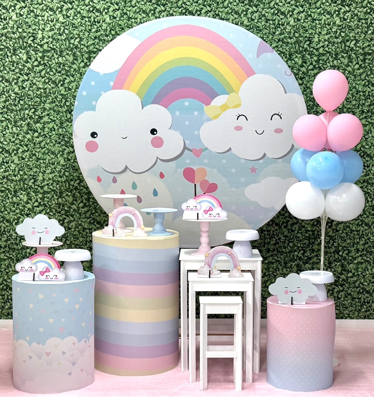 Nuvemzinha - Fundo Verde - SofistiqueDecor