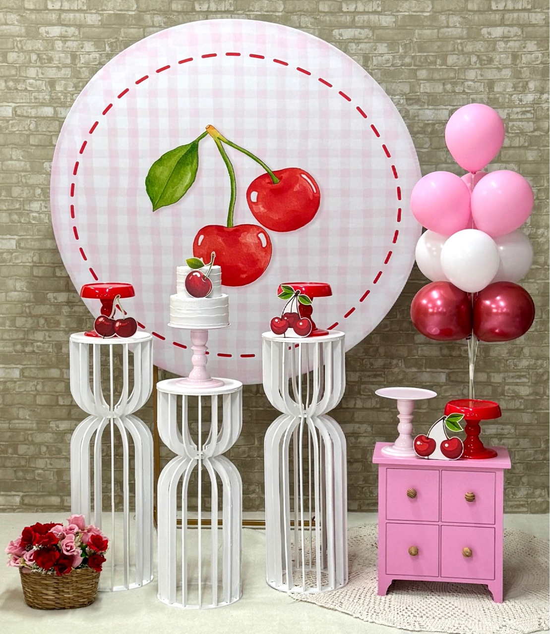 Cerejinha Com Mesa Ampulheta - SofistiqueDecor
