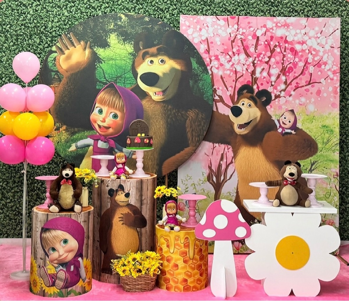 Masha E O Urso - Modelo 1 Com Painel Lateral Retangular - SofistiqueDecor