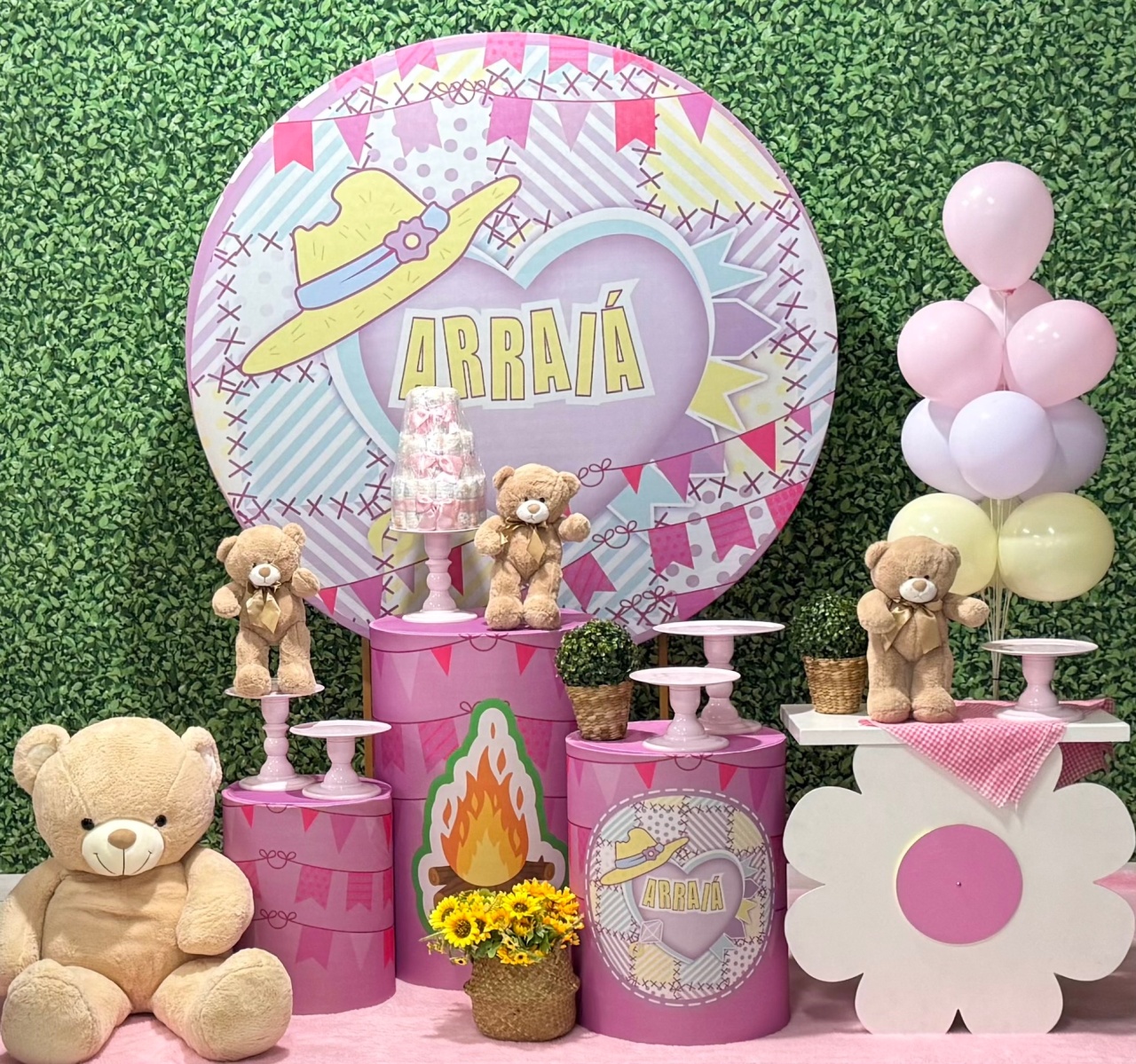 Arraiá Rosa Urso  - SofistiqueDecor