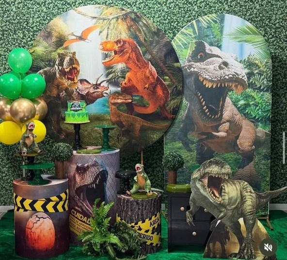 Dinossauro 2 Com Painel Lateral Romano - SofistiqueDecor
