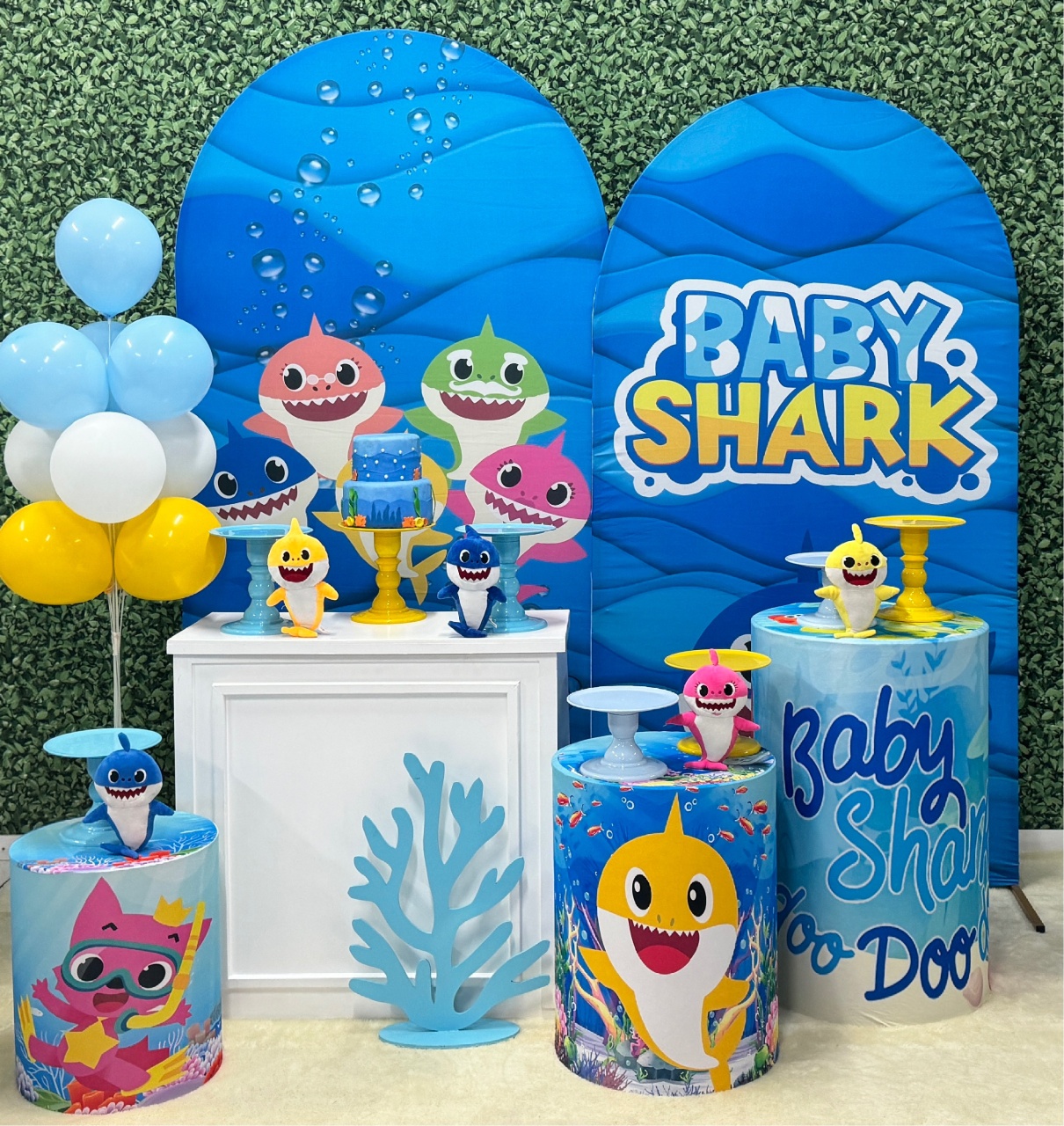 Baby Shark 2 Painéis Romanos - SofistiqueDecor
