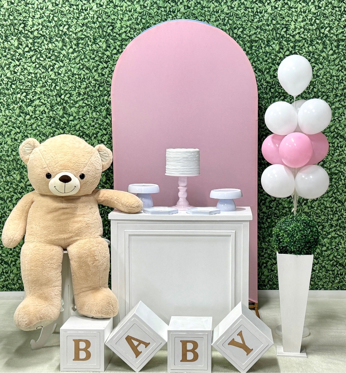 Chá de Bebê Rosa Liso Romano - SofistiqueDecor