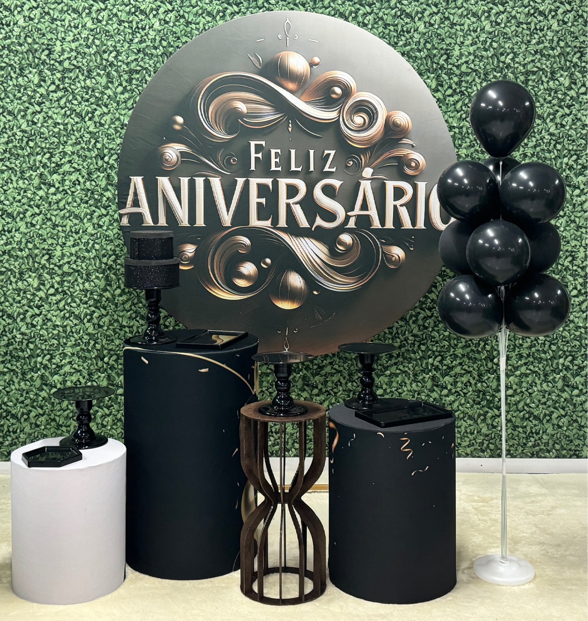 Feliz Aniversário Preto - Modelo 2 - SofistiqueDecor