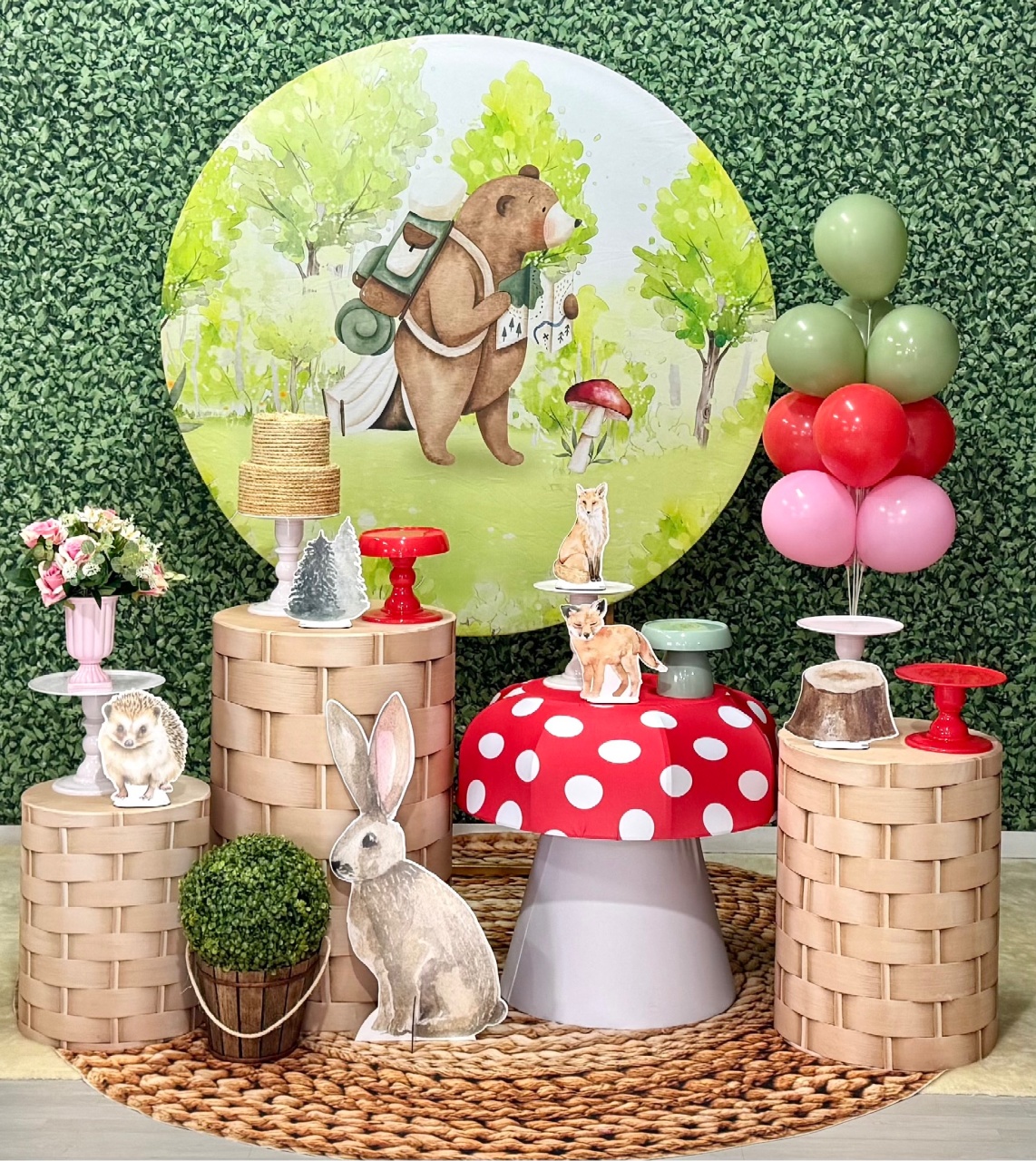 Bosque Aquarelado Rosa - SofistiqueDecor