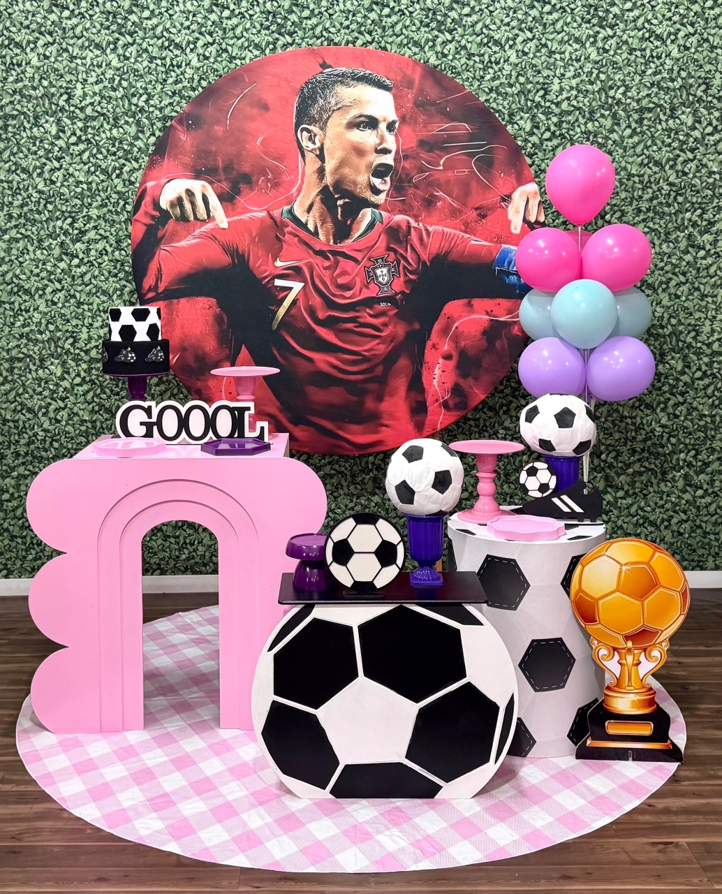 Futebol Cristiano Ronaldo Menina Rosa - Modelo 8 - SofistiqueDecor