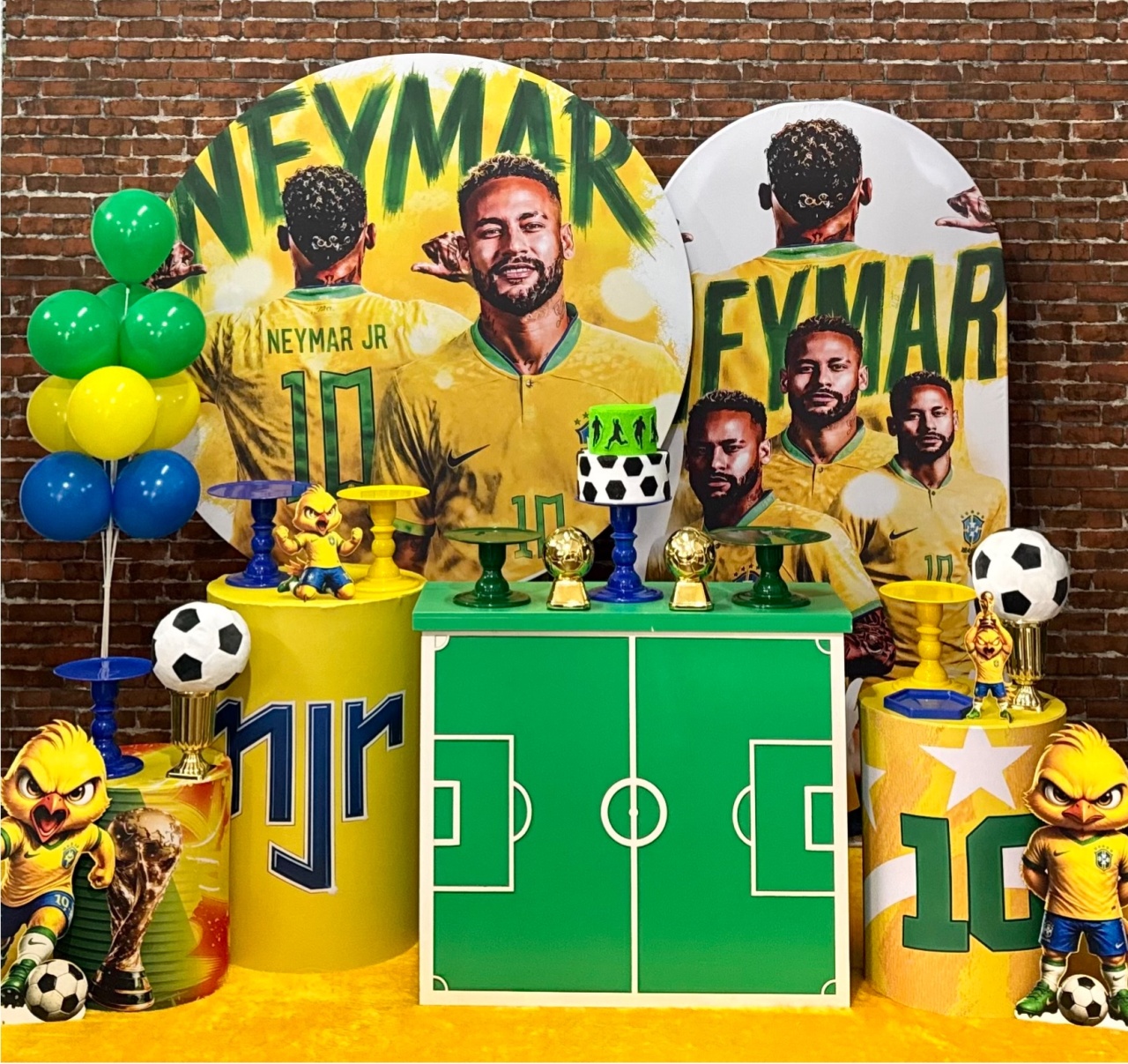 Copa Neymar Futebol - Modelo 2 Painel Lateral Mesa Campo - SofistiqueDecor
