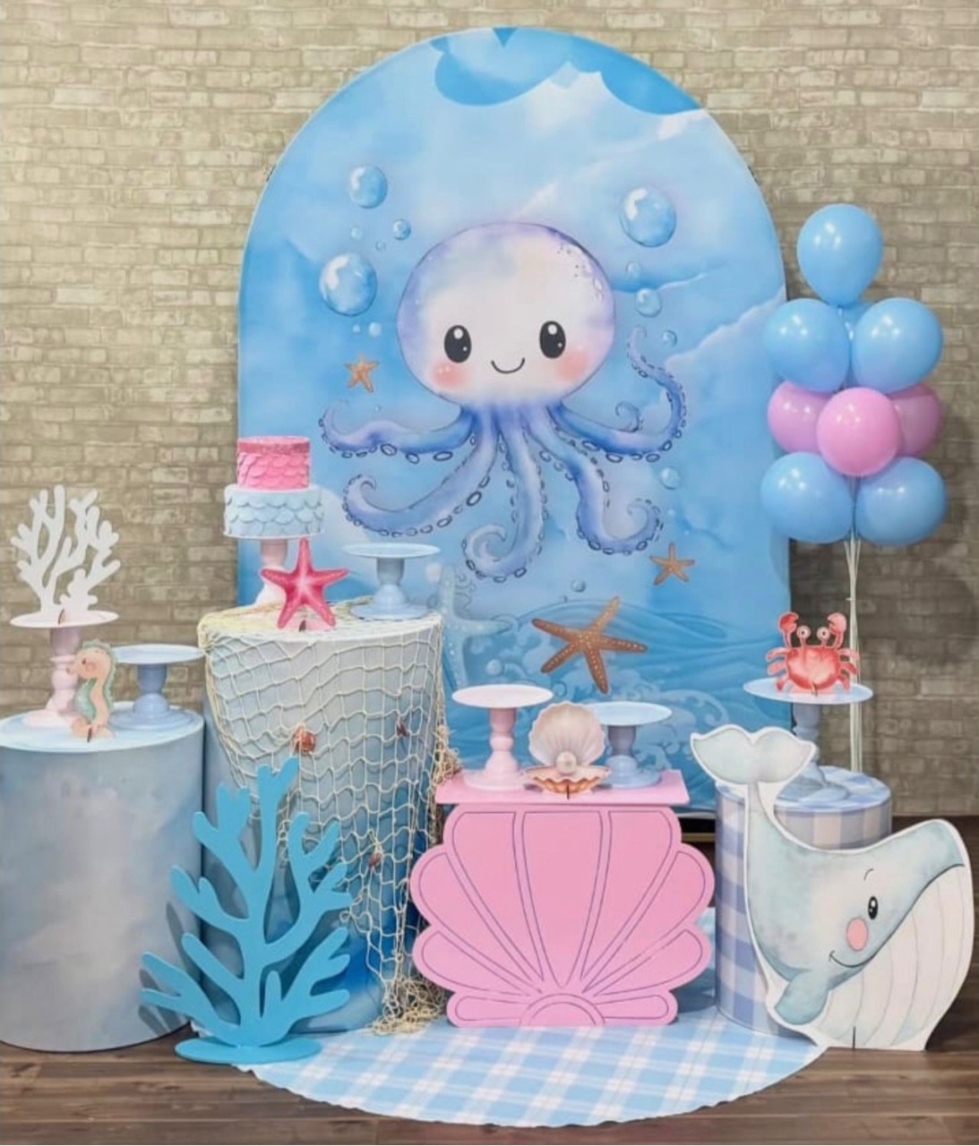 Fundo Do Mar - Modelo 6 Com Painel Lateral Big - SofistiqueDecor