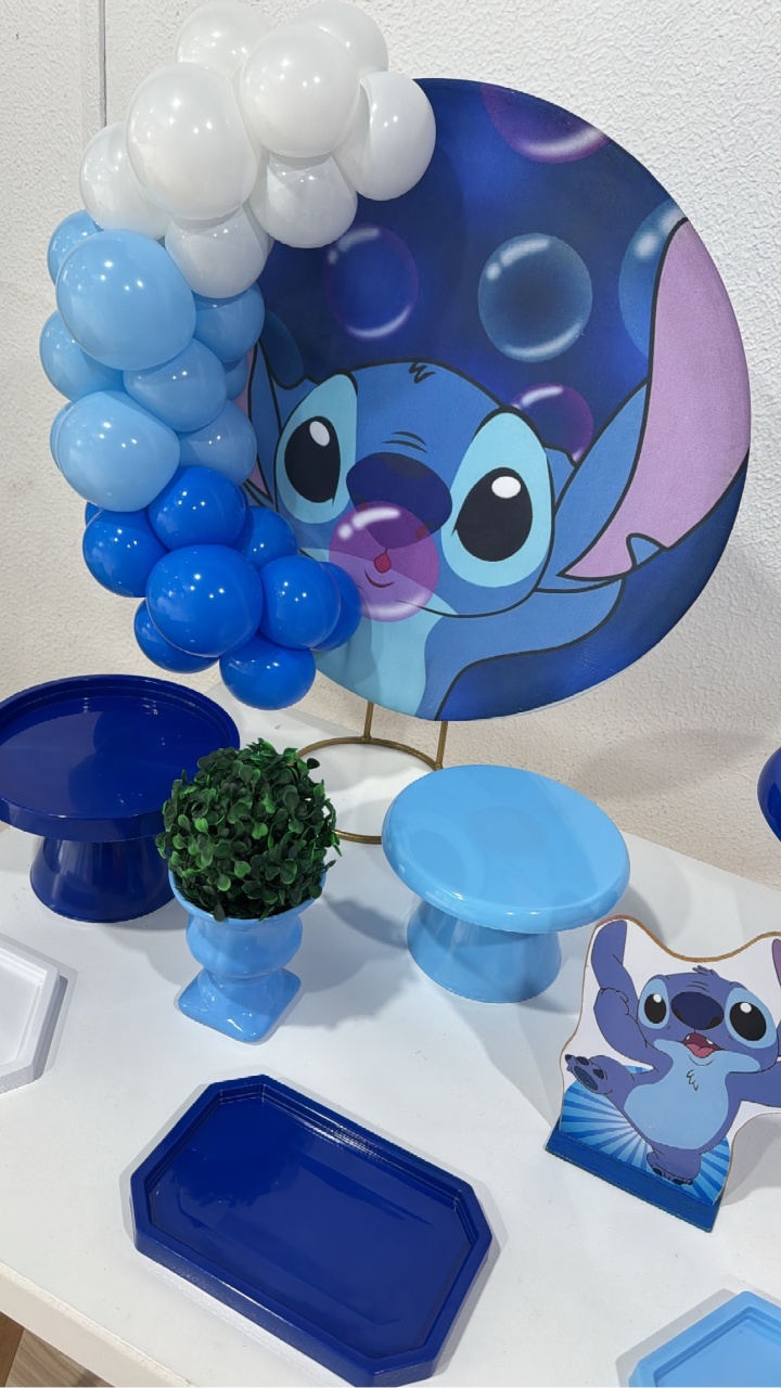 Stitch Azul E Branco  - Brunafestass