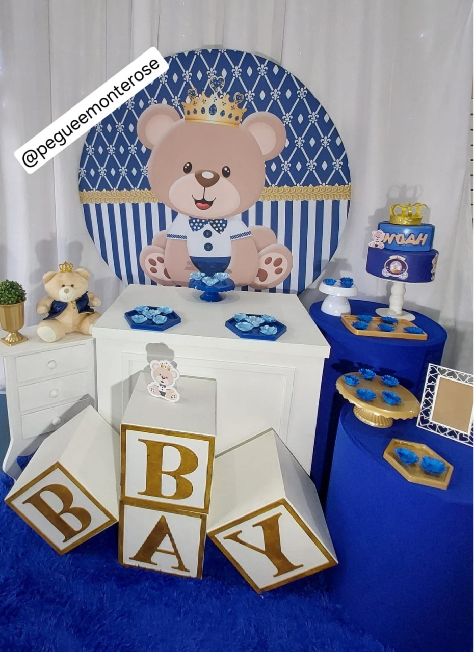 Kit Chá de Bebe Ursinho Realeza  - Monte Decor by Rose