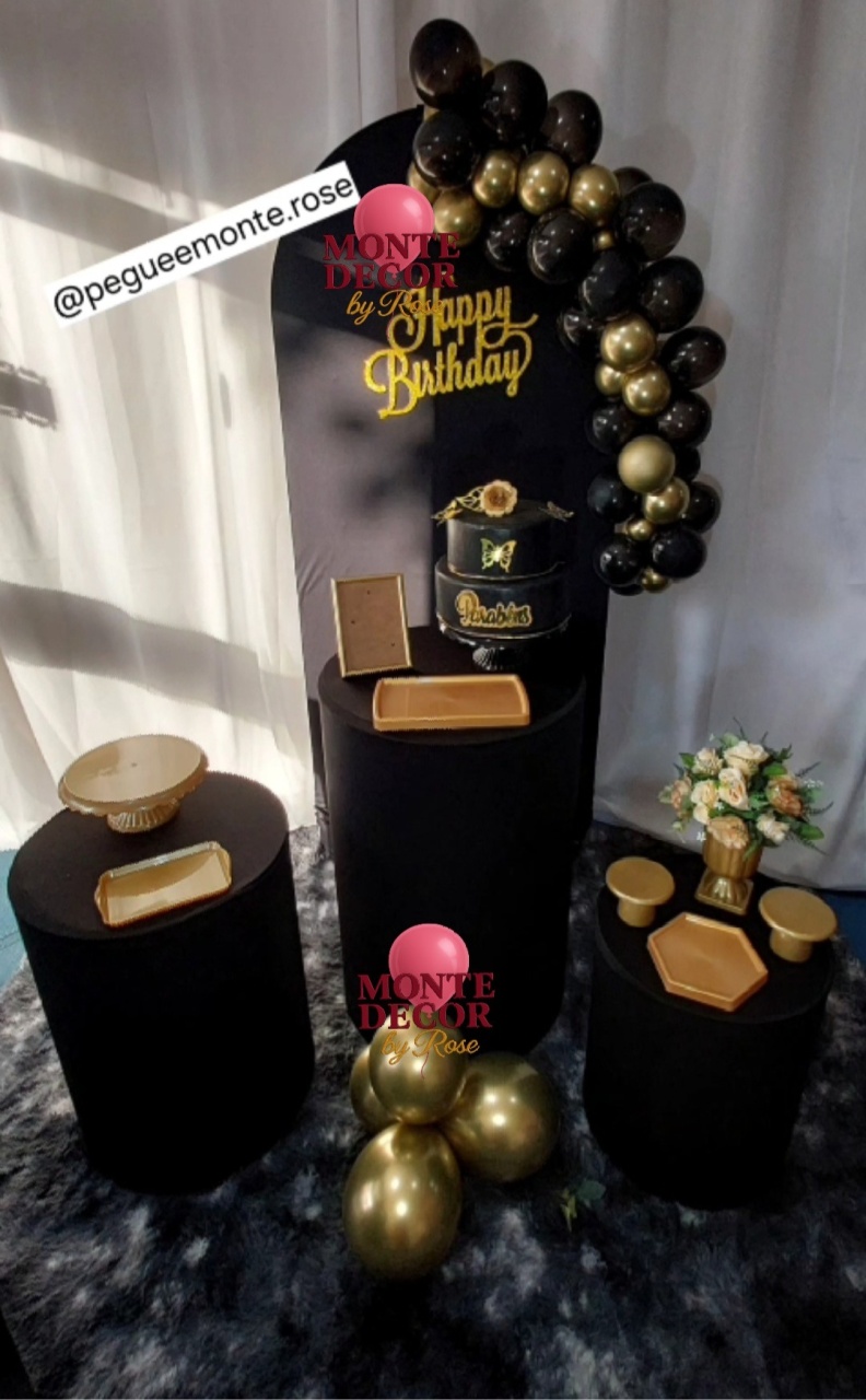 Painel Romano Preto /Dourado  - Monte Decor by Rose