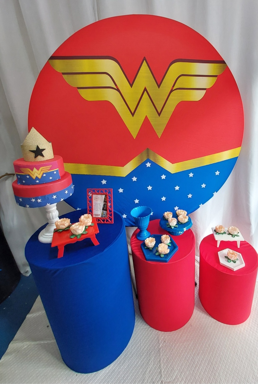 Kit Infantil Feminino Mulher Maravilha  - Monte Decor by Rose